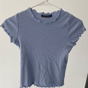 Brandy Melville Striped Frilly Top